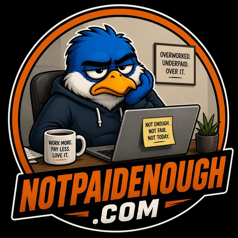 NotPaidEnough.com — Fat Heron catalog illustration