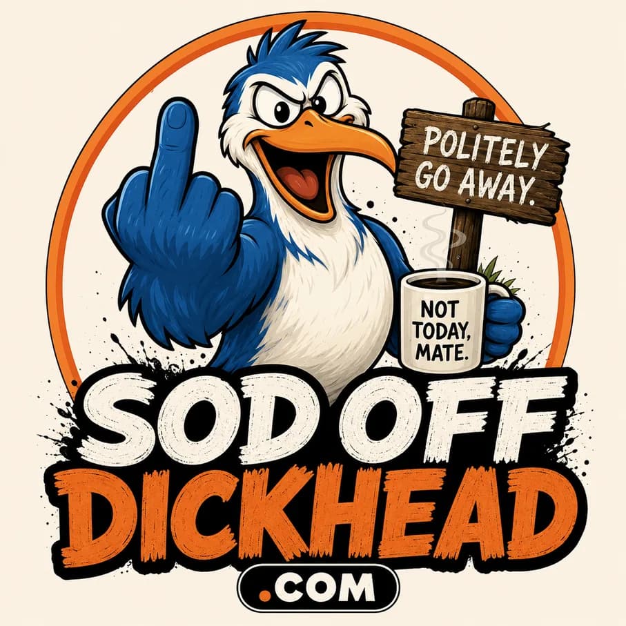 SodOffDickhead.com — Fat Heron catalog illustration