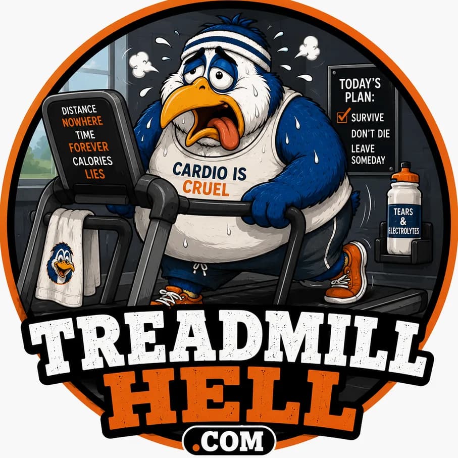 TreadmillHell.com — Fat Heron catalog illustration